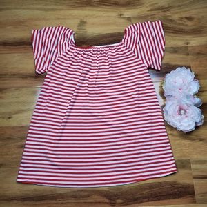 NWT Anything Bling Boutique Red/White Top